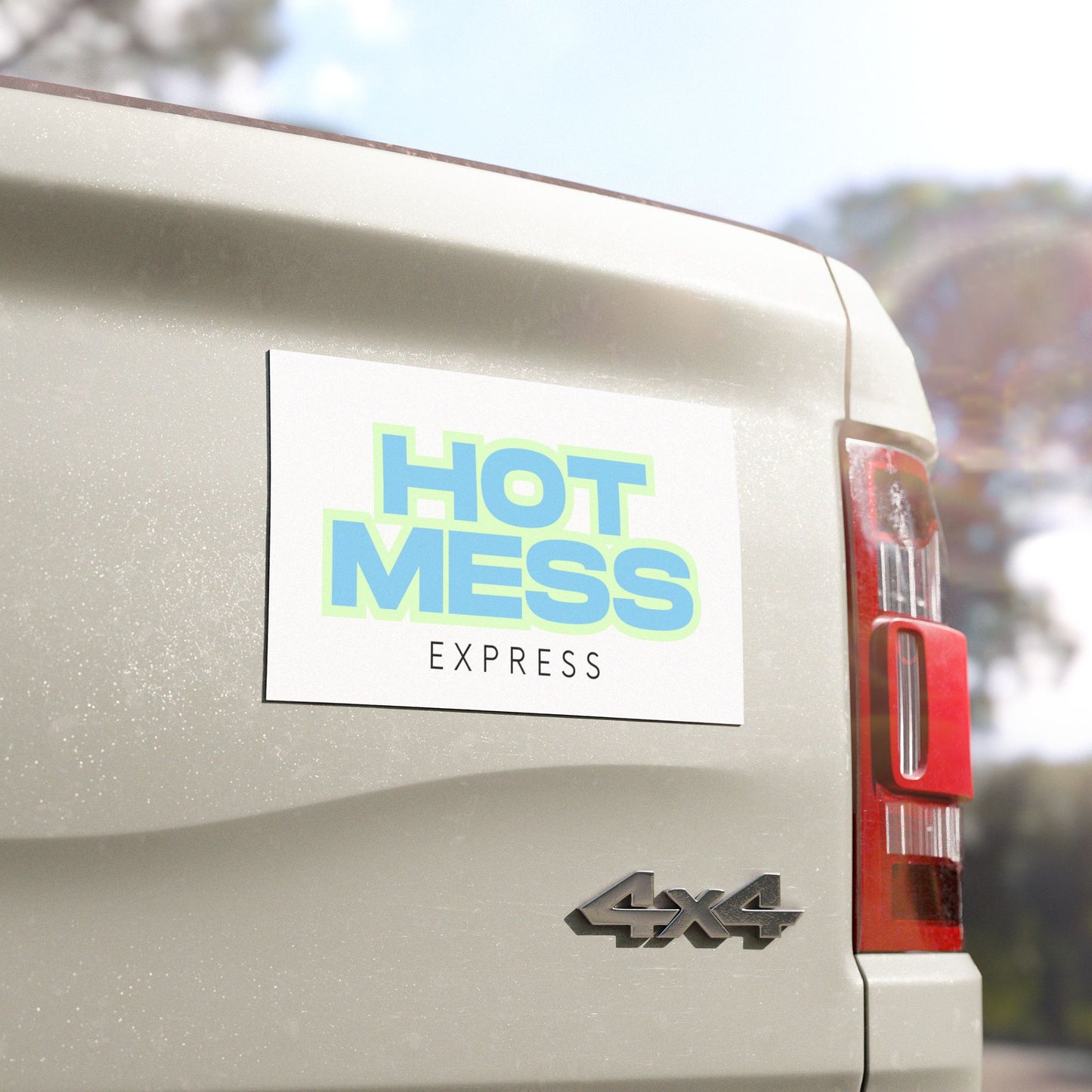 Car Magnet — "Hot Mess Express" Neon Text Design