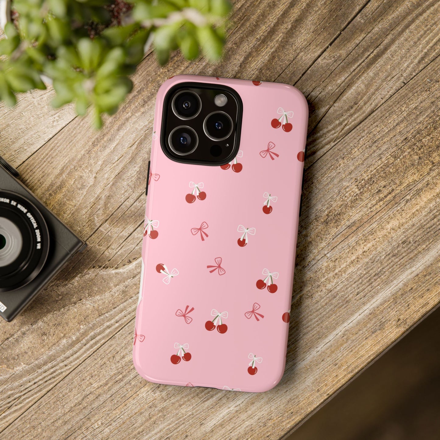 Cherry Bow Phone Case — Cute Red Cherry Bow Protective Phone Case