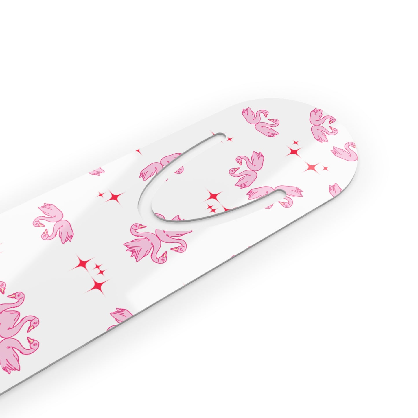 Swan Lovers Metal Bookmark — Cute Girly Reading Accessory