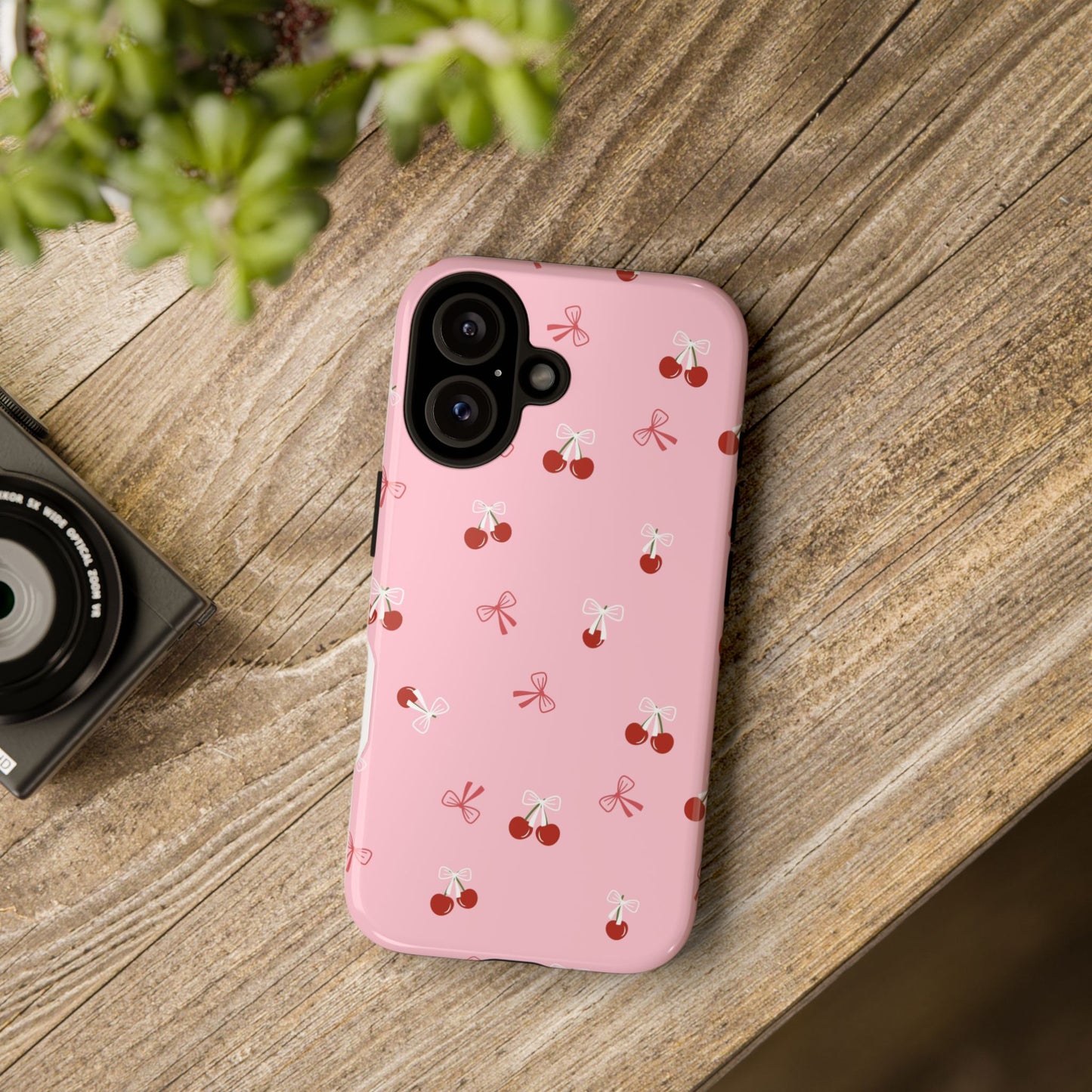 Cherry Bow Phone Case — Cute Red Cherry Bow Protective Phone Case