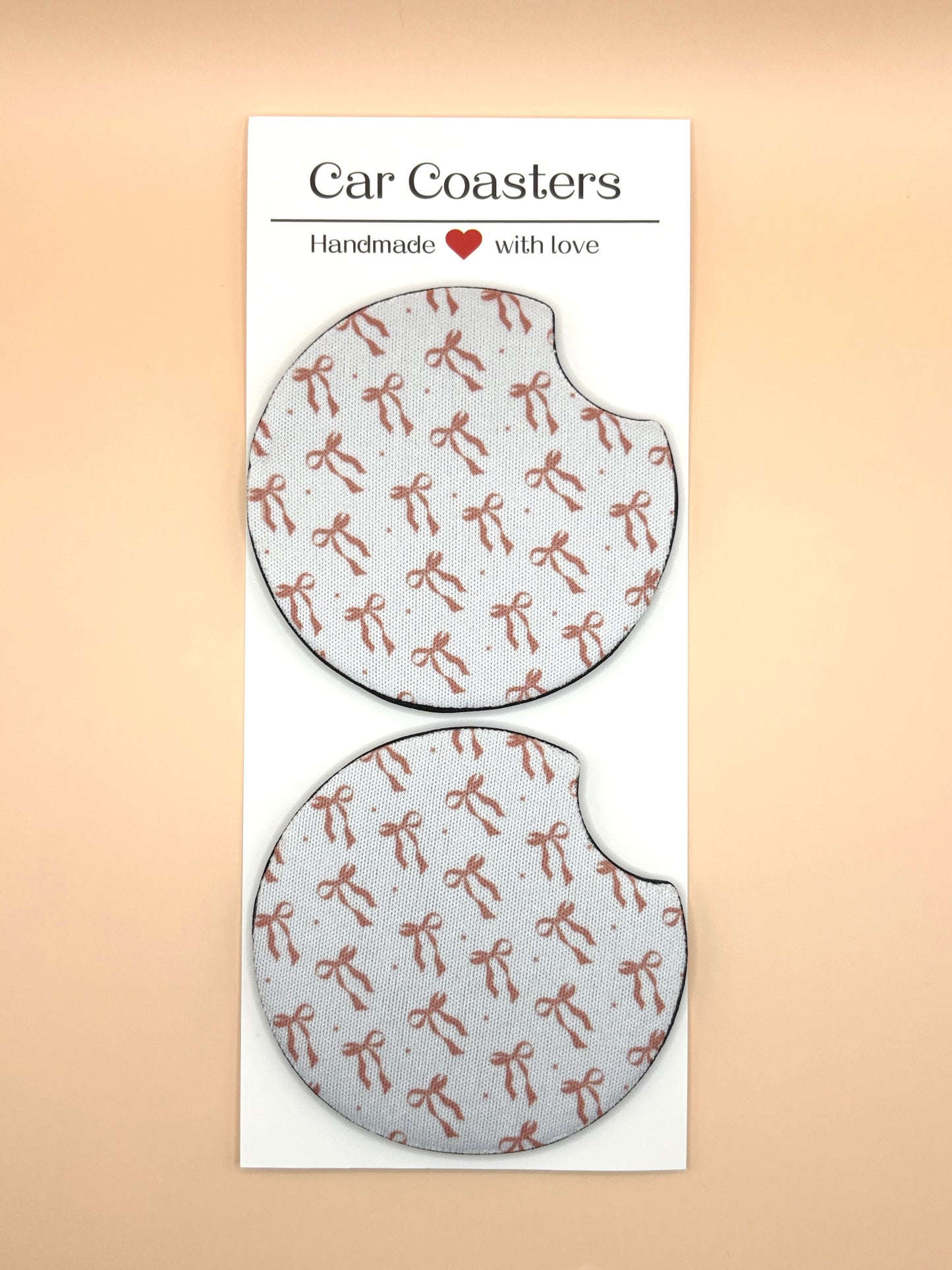 Cute Bows Car Coasters